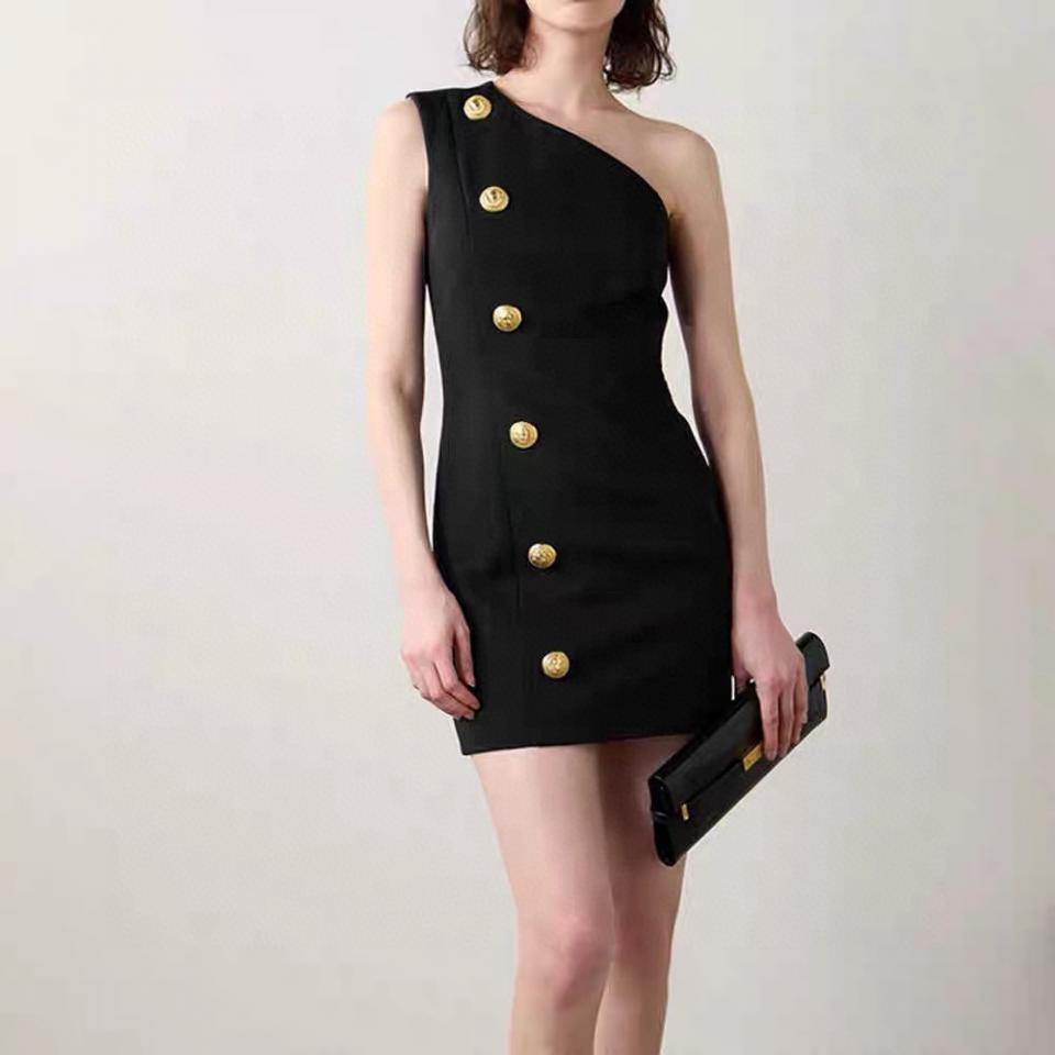 designer,replica,clothing,fake,1:1,lv,luxury,high quality Balmain 24SS new spring and summer products highly recommend the versatile gold buckle decorated off-shoulder dress designer,replica,clothing,fake,1:1,lv,luxury,high quality Balmain 24SS new spring and summer products highly recommend the versatile gold buckle decorated off-shoulder dress