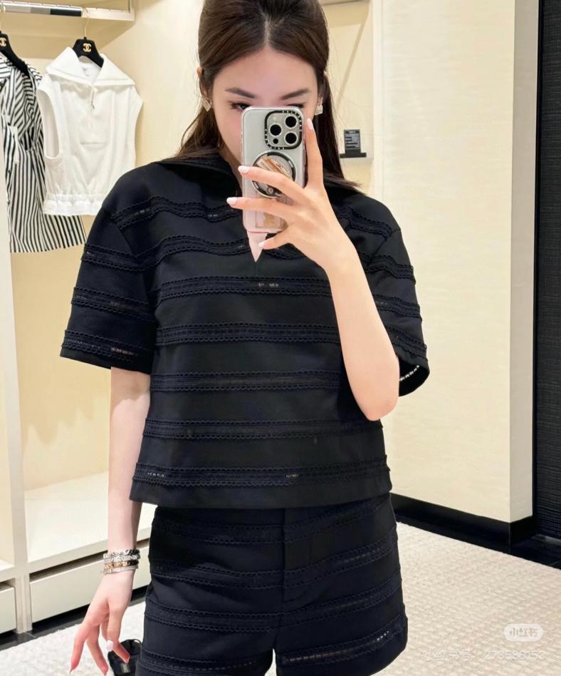 designer,replica,clothing,fake,1:1,lv,luxury,high quality Chanel patchwork cutout floral navy collar short-sleeved top designer,replica,clothing,fake,1:1,lv,luxury,high quality Chanel patchwork cutout floral navy collar short-sleeved top
