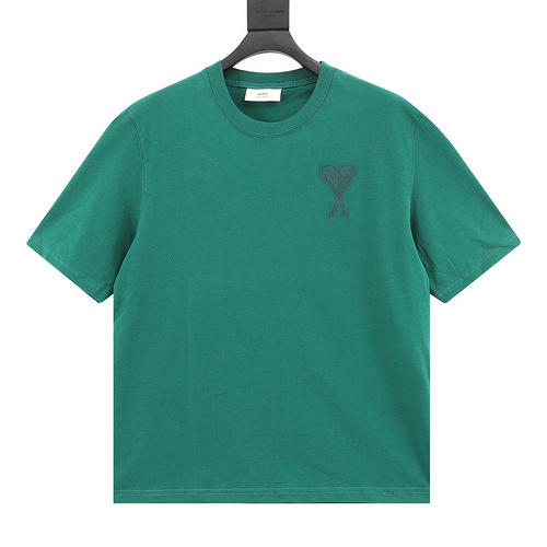 designer,replica,clothing,fake,1:1,lv,luxury,high quality Ami big heart letter embroidered short sleeves (1C6F)