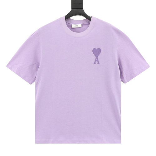designer,replica,clothing,fake,1:1,lv,luxury,high quality Ami big heart letter embroidered short sleeves (4628)