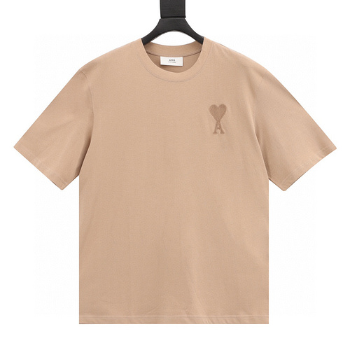 designer,replica,clothing,fake,1:1,lv,luxury,high quality Ami big heart letter embroidered short sleeves (806E)