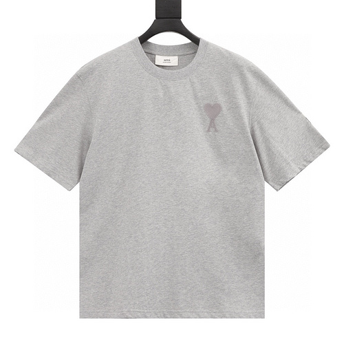 designer,replica,clothing,fake,1:1,lv,luxury,high quality Ami big heart letter embroidered short sleeves (C497)