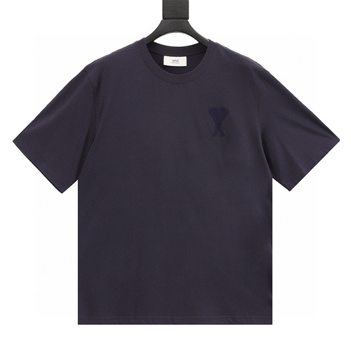 designer,replica,clothing,fake,1:1,lv,luxury,high quality Ami big heart letter embroidered short sleeves (FE94)