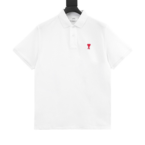 designer,replica,clothing,fake,1:1,lv,luxury,high quality Ami Classic Embroidered Heart Polo Short Sleeve (BE35)