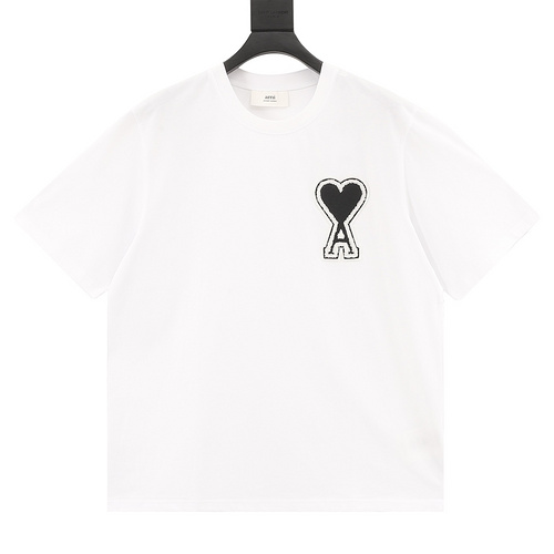 designer,replica,clothing,fake,1:1,lv,luxury,high quality Ami∕Love Big Love Towel Embroidered Short Sleeves (7129)