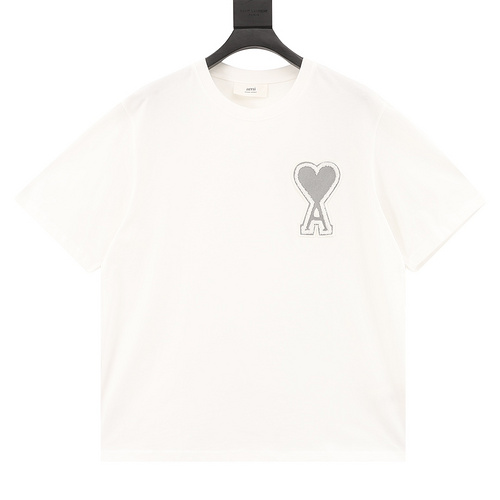 designer,replica,clothing,fake,1:1,lv,luxury,high quality Ami∕Love Big Love Towel Embroidered Short Sleeve (96C9)
