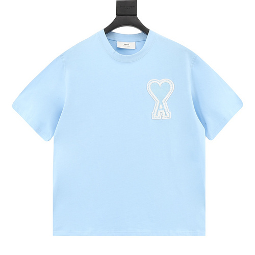 designer,replica,clothing,fake,1:1,lv,luxury,high quality Ami∕Love Big Love Towel Embroidered Short Sleeve (A7E2)