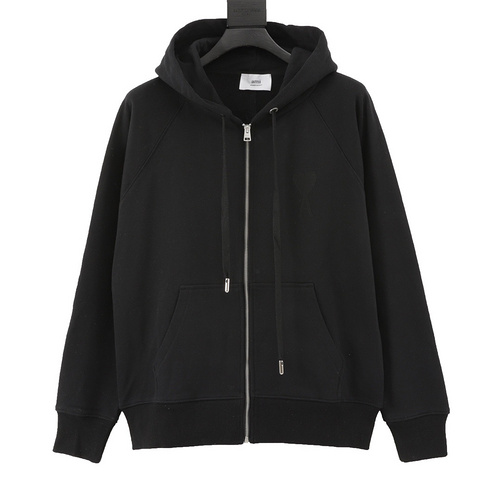 designer,replica,clothing,fake,1:1,lv,luxury,high quality Ami∕Love classic love logo embroidered zipper jacket (131E)