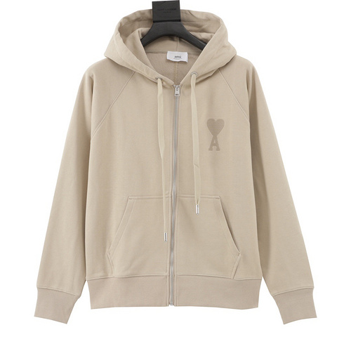 designer,replica,clothing,fake,1:1,lv,luxury,high quality Ami∕Love classic love logo embroidered zipper jacket (9945)