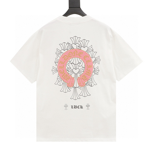 designer,replica,clothing,fake,1:1,lv,luxury,high quality Chrome Hearts Sanskrit Cross Round Short Sleeve T-shirt (B31A)
