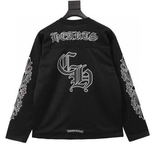 designer,replica,clothing,fake,1:1,lv,luxury,high quality Chrome Hearts Sanskrit Mesh Hockey Jersey Long Sleeve T-shirt (F008)