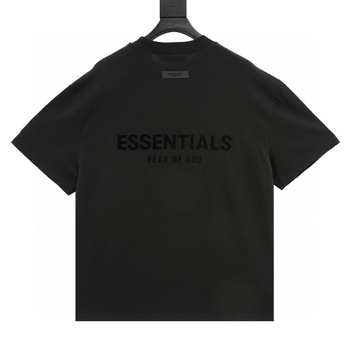 designer,replica,clothing,fake,1:1,lv,luxury,high quality FEAR OF GOD essential double-stitched double-row flocked letters short-sleeved T-shirt (613E)