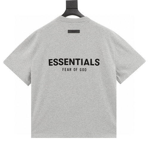 designer,replica,clothing,fake,1:1,lv,luxury,high quality FEAR OF GOD essential double-stitched double-row flocked letter short-sleeved T-shirt (9F82)