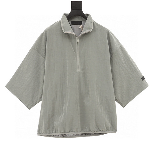 designer,replica,clothing,fake,1:1,lv,luxury,high quality FOG FEAR OF GOD top exclusive version FOG ESSENTIAS new functional metal nylon woven dropped shoulder short sleeves (120D)