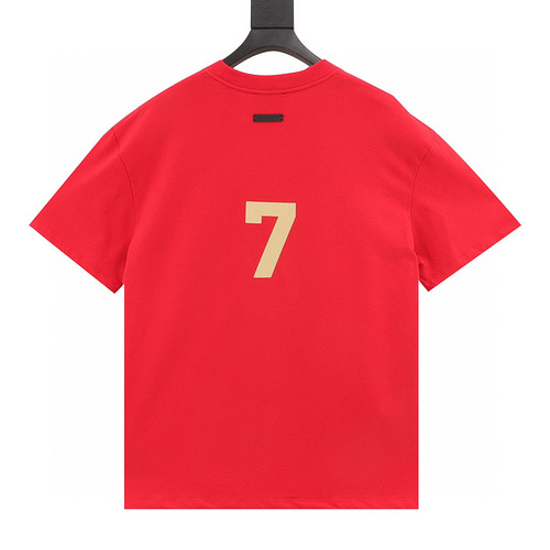 designer,replica,clothing,fake,1:1,lv,luxury,high quality FOG Season 7 Main Line Flocking Number 7 Letter Short Sleeve T-shirt (1EFE)