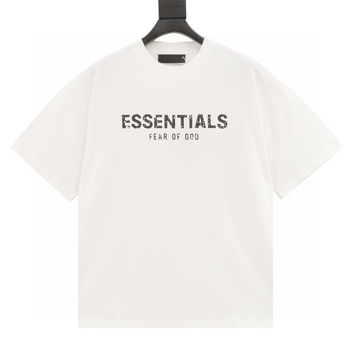 designer,replica,clothing,fake,1:1,lv,luxury,high quality Fear of God FOG essential multi-threaded damaged letter short-sleeved T-shirt (09AF)