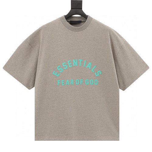 designer,replica,clothing,fake,1:1,lv,luxury,high quality Fear of God FOG essential multi-line heavy curved letter short-sleeved T-shirt dark gray (00FC)