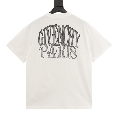designer,replica,clothing,fake,1:1,lv,luxury,high quality Givenchy 24ss printed washed frayed short sleeves (5C6C)