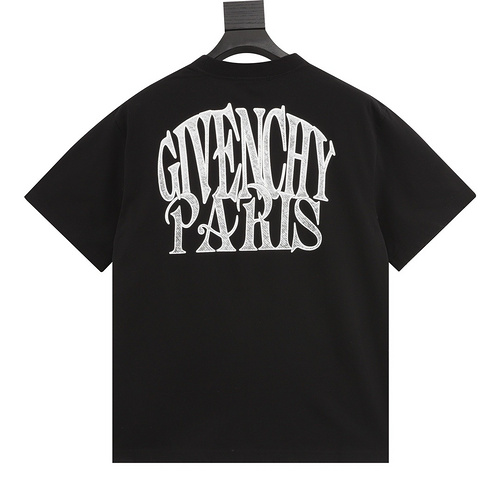 designer,replica,clothing,fake,1:1,lv,luxury,high quality Givenchy 24ss printed washed frayed short sleeves (C809)