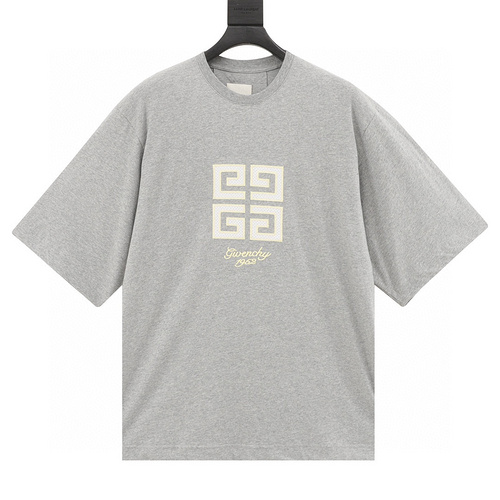 designer,replica,clothing,fake,1:1,lv,luxury,high quality Givenchy 4G plaid embroidered short-sleeved T-shirt (1A74)