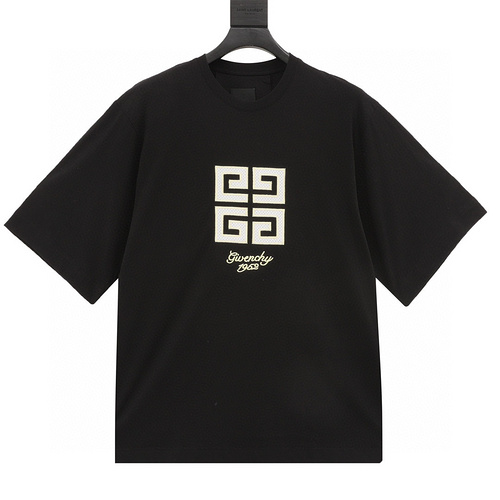 designer,replica,clothing,fake,1:1,lv,luxury,high quality Givenchy 4G plaid embroidered short-sleeved T-shirt (63A2)
