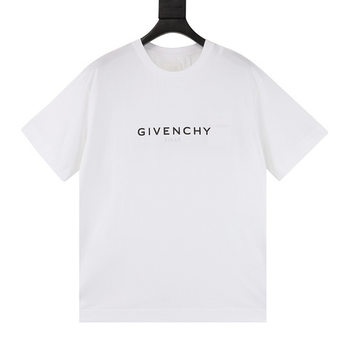 designer,replica,clothing,fake,1:1,lv,luxury,high quality Givenchy letter reverse printed front and back printed logo short-sleeved T-shirt (96E9)