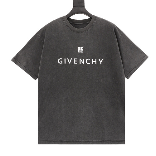 designer,replica,clothing,fake,1:1,lv,luxury,high quality Givenchy washed letter print logo short-sleeved T-shirt (85DE)