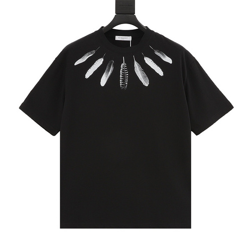 designer,replica,clothing,fake,1:1,lv,luxury,high quality Givenchy2024ss new summer style feather print short-sleeved T-shirt, (2069)