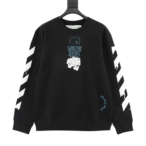 designer,replica,clothing,fake,1:1,lv,luxury,high quality OFF WHITE C∕O VIRGIL melted arrow print long-sleeved crew neck sweatshirt (1916)