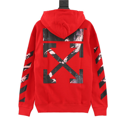 designer,replica,clothing,fake,1:1,lv,luxury,high quality OFF WHITE C∕O VIRGIL back angel religious print long-sleeved hooded sweatshirt (3B99)