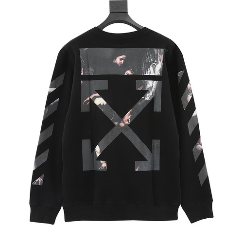 designer,replica,clothing,fake,1:1,lv,luxury,high quality OFF WHITE C∕O VIRGIL angel religious print long-sleeved crew neck sweatshirt (3320)