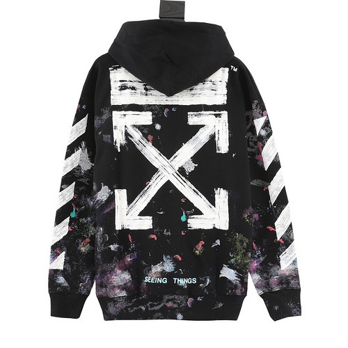 designer,replica,clothing,fake,1:1,lv,luxury,high quality OFF WHITE C∕O VIRGIL starry sky fireworks print long-sleeved hooded sweatshirt (4426)