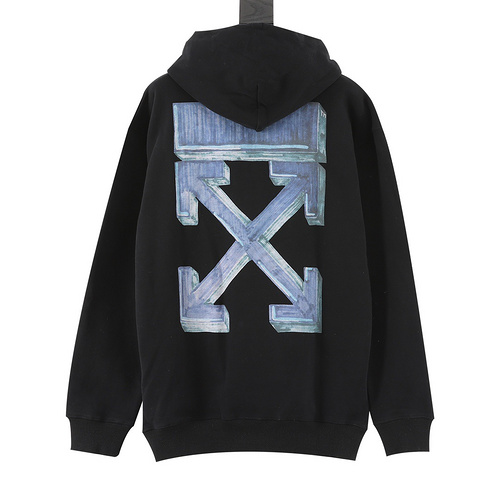 designer,replica,clothing,fake,1:1,lv,luxury,high quality OFF WHITE C∕O VIRGIL crayon sketch printed long-sleeved hooded sweatshirt (CB5B)
