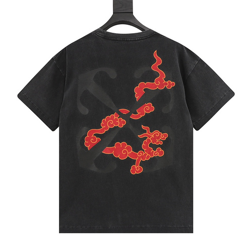 designer,replica,clothing,fake,1:1,lv,luxury,high quality OFF-WHITE 2024 spring and summer new Chinese style big arrow short-sleeved T-shirt (8CBF)