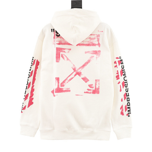 designer,replica,clothing,fake,1:1,lv,luxury,high quality OFF-WHITE back pink painted arrow hooded sweatshirt (4379)