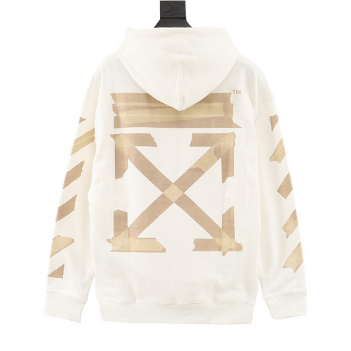 designer,replica,clothing,fake,1:1,lv,luxury,high quality OFF-WHITE Tape Printed Hooded Sweatshirt (85C8)