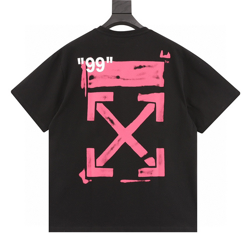 designer,replica,clothing,fake,1:1,lv,luxury,high quality OFFWHITEC∕OVIRGIL pink painted arrow short-sleeved T-shirt (58FC)