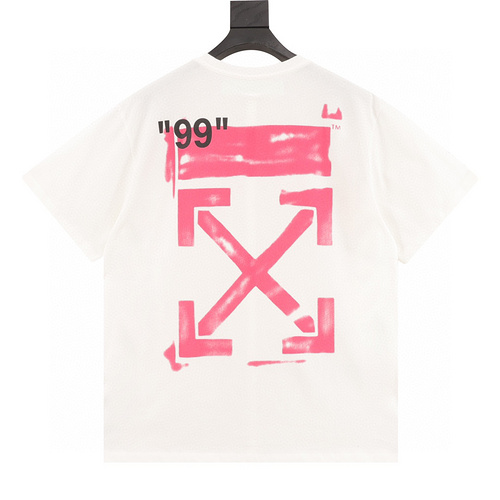 designer,replica,clothing,fake,1:1,lv,luxury,high quality OFFWHITEC∕OVIRGIL pink painted arrow short-sleeved T-shirt (F2DC)