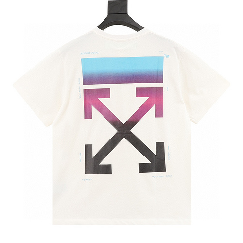 designer,replica,clothing,fake,1:1,lv,luxury,high quality OFFWhite rainbow gradient arrow short-sleeved T-shirt (6302)