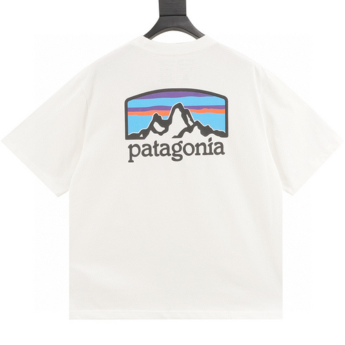 designer,replica,clothing,fake,1:1,lv,luxury,high quality Patagonia classic mountain logo printed short sleeves (CE25)