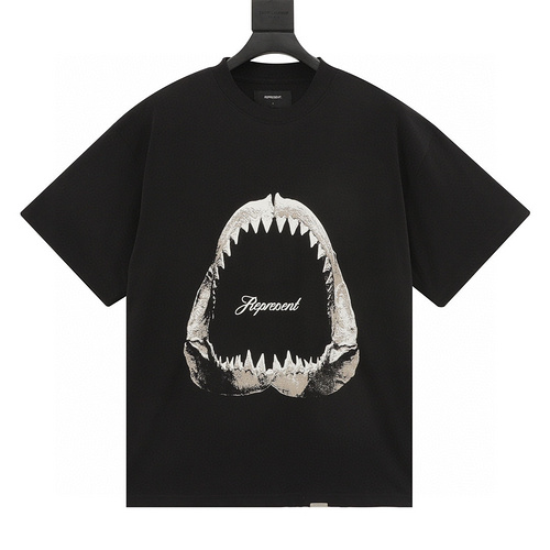 designer,replica,clothing,fake,1:1,lv,luxury,high quality Represent megalodon print short-sleeved T-shirt (20D5)