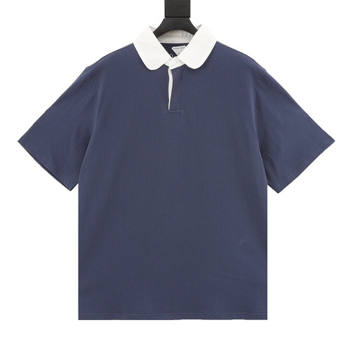 designer,replica,clothing,fake,1:1,lv,luxury,high quality Bottega Veneta 24 new style contrast collar washed knitted short-sleeved polo shirt (36C8)