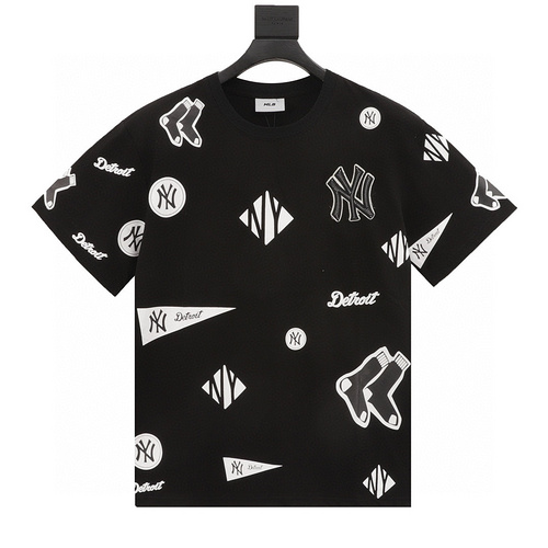 designer,replica,clothing,fake,1:1,lv,luxury,high quality MLB full logo printed round neck short sleeves (0CE2)
