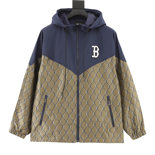 designer,replica,clothing,fake,1:1,lv,luxury,high quality MLB all-over logo printed windbreaker jacket (0BCB)