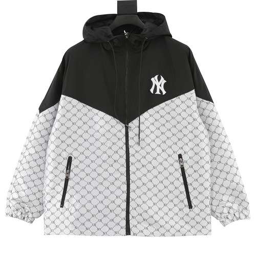designer,replica,clothing,fake,1:1,lv,luxury,high quality MLB all-over logo printed windbreaker jacket (58AE)