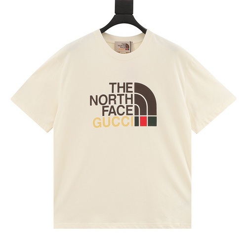 designer,replica,clothing,fake,1:1,lv,luxury,high quality Gucci & The North Face joint style printed logo short sleeves (9484)
