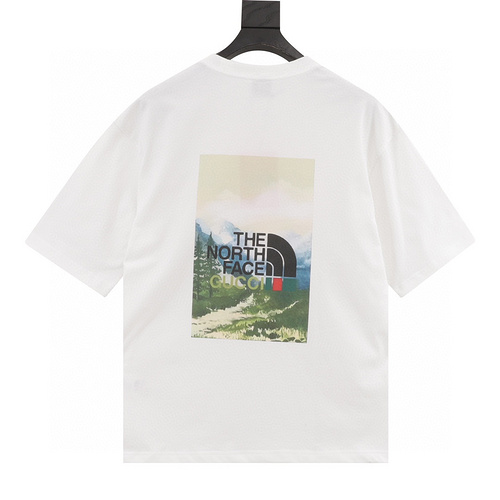 designer,replica,clothing,fake,1:1,lv,luxury,high quality Gucci & The North Face Gucci joint new landscape large logo series printed short sleeves (2B66)