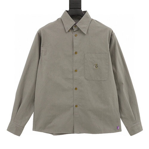 designer,replica,clothing,fake,1:1,lv,luxury,high quality THE NORTH FACE Purple Label FFFES Button0Down Shirt Embroidered Long Sleeve Shirt (77F2)
