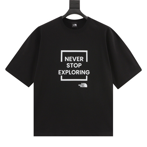 designer,replica,clothing,fake,1:1,lv,luxury,high quality The North Face co-branded counter synchronized large logo color-blocking printed short-sleeves (76D8)
