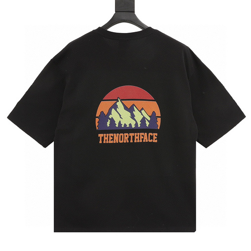 designer,replica,clothing,fake,1:1,lv,luxury,high quality The North Face counter has the same style of mountain sunset big logo letters couple print men and women same style couple short sleeves (9441)